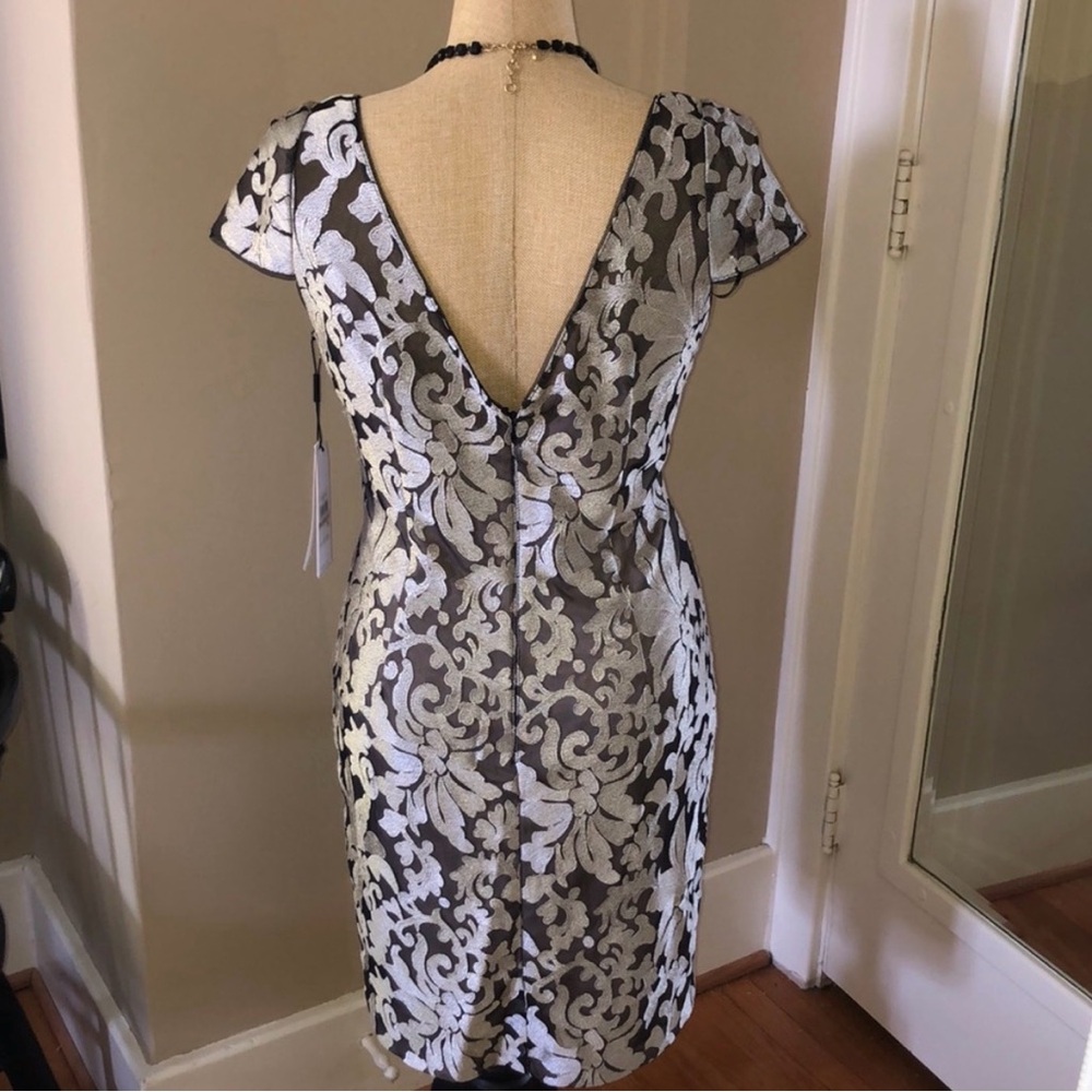 Calvin Klein Black and Silver Midi Dress - Picture 5 of 5